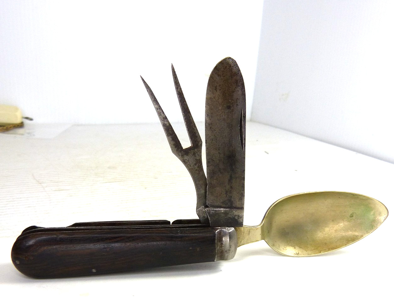 Civil War Era Mess Kit Camp Knife Set Spoon Fork Pocket Knife Hobo Knife Set