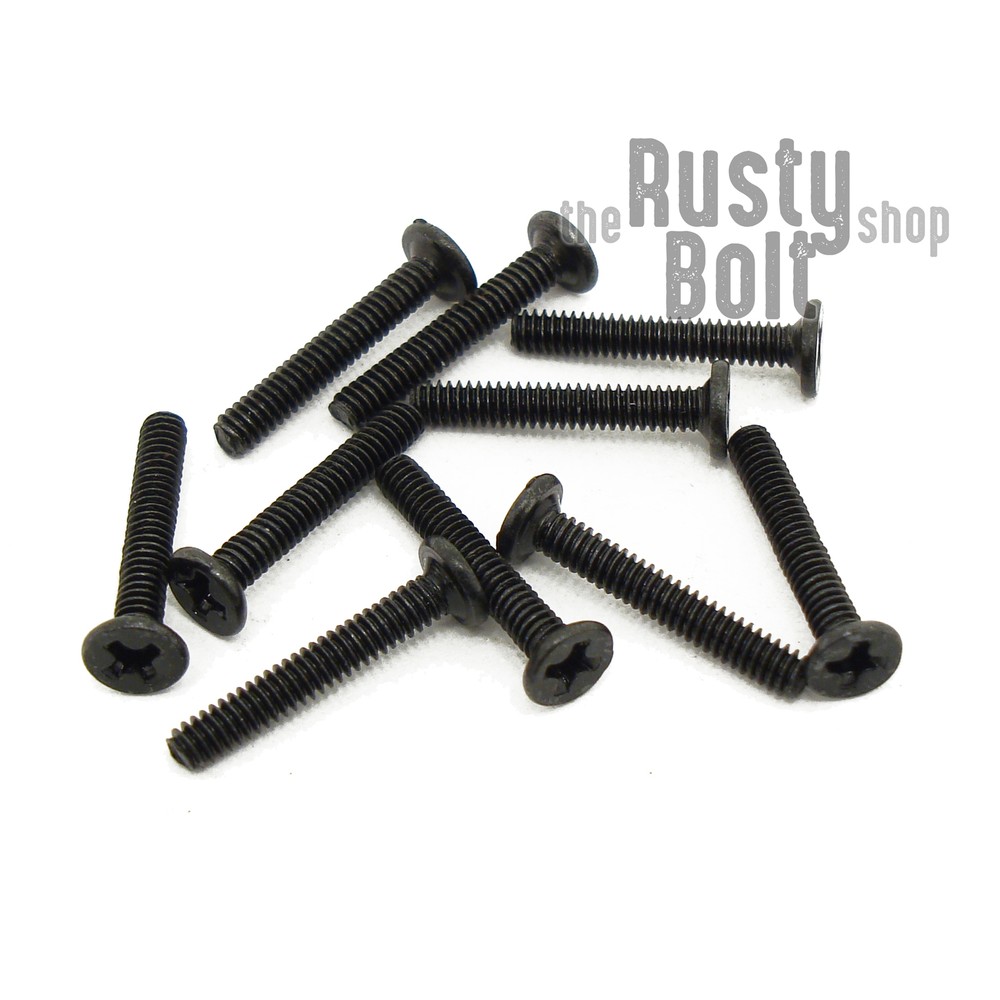 M2 x 12mm, Phillips Wafer Flat Head Screws, Black, Computer, Laptop, Machine