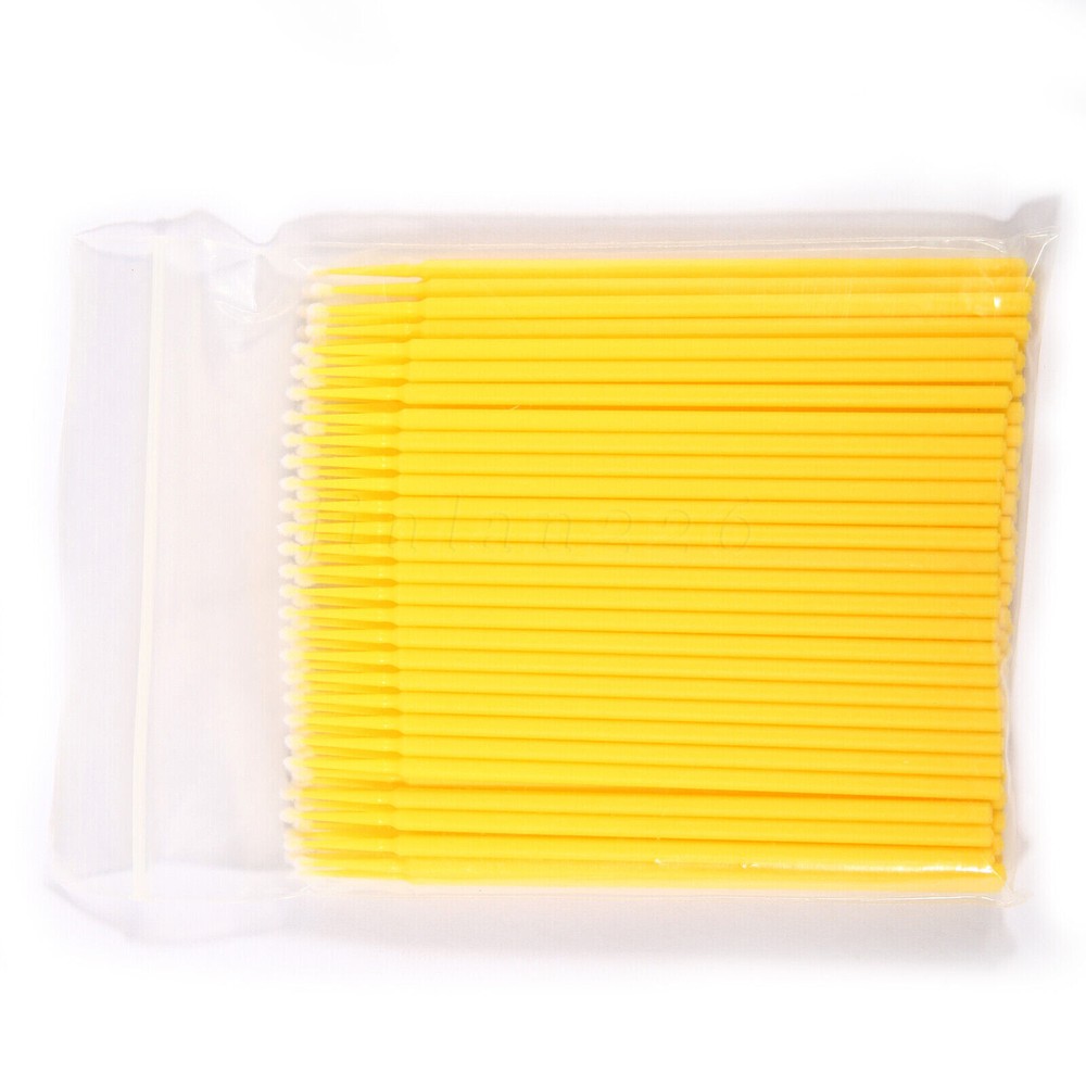 100 Microbrush Micro Brush Applicator Tips Regular Yellow 2.0 mm