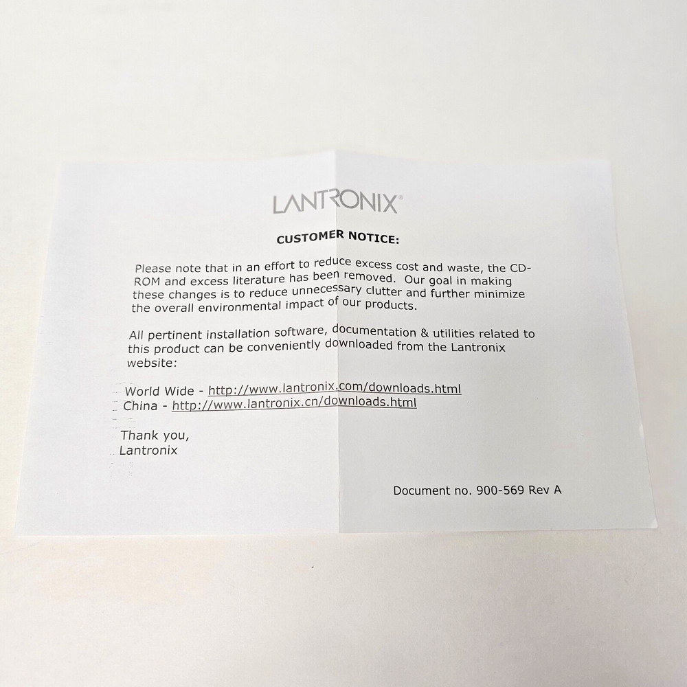 Lantronix UD1100002-01 Ethernet Device Server New (Open Box)