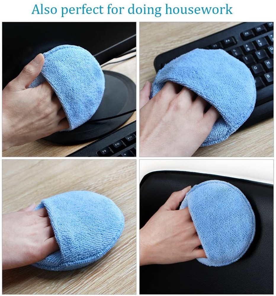 10PCS Microfiber Wax Applicator 5" Diameter Soft Microfiber Wax Applicator Pads