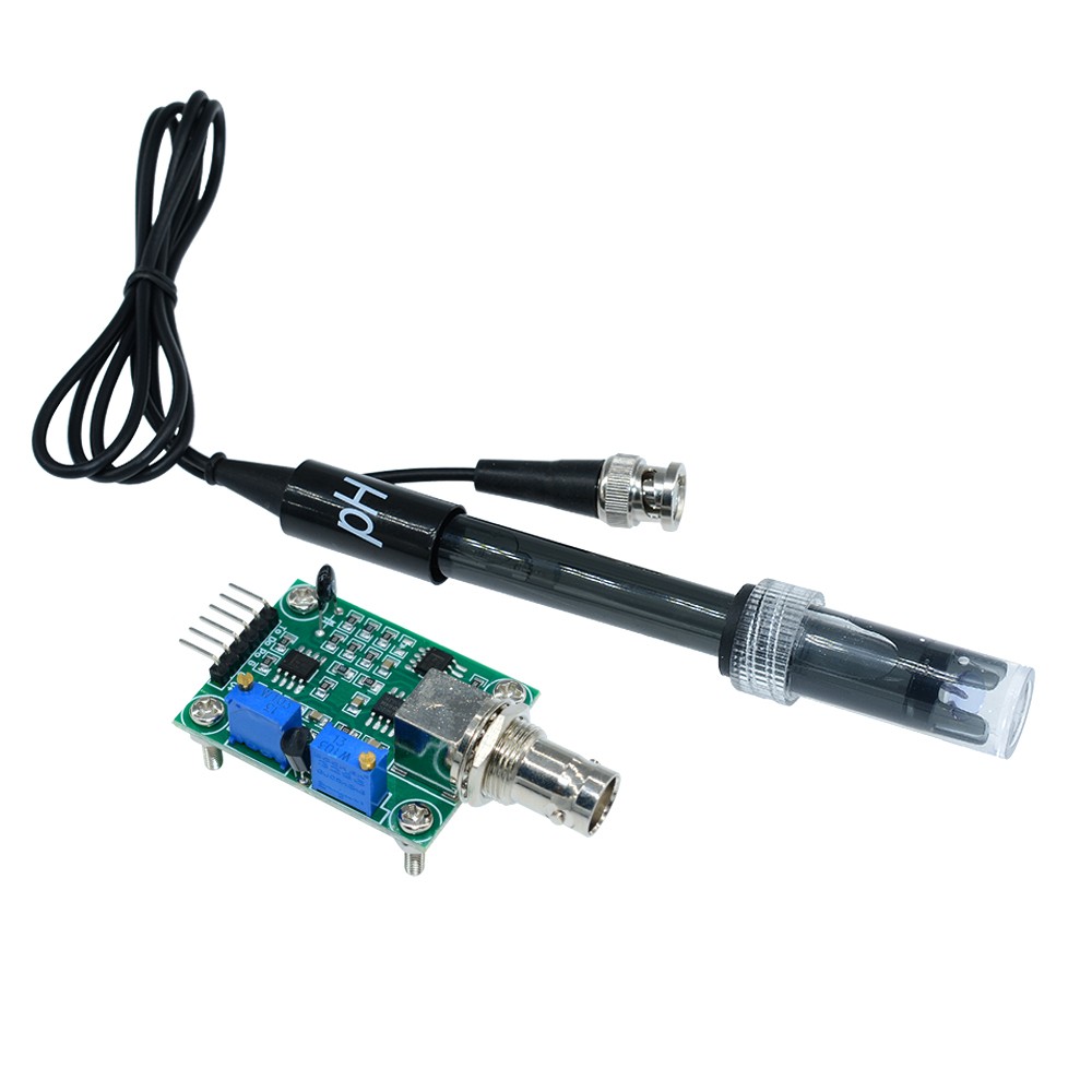 Liquid PH0-14 Value Detect Sensor Module + PH Electrode Probe BNC for Arduino