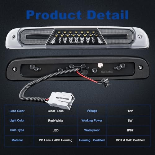 F1 Style Strobe LED 3rd Third Brake Light (1999-2016)-White Clear Len-B Model