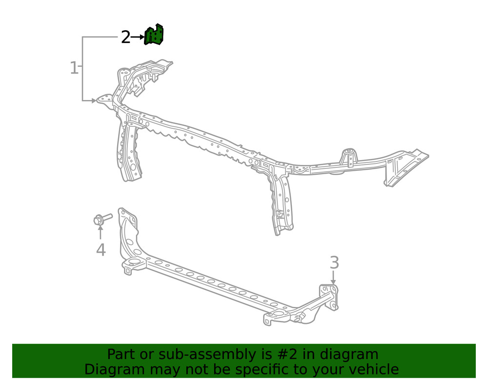 Genuine GM Driver Side Front End Upper Tie Bar Bracket 84036656