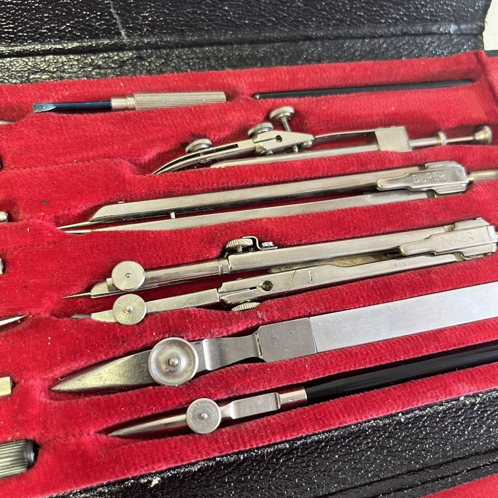 VINTAGE DURER 4038 Drafting Tool Kit With Case. Damaged Case