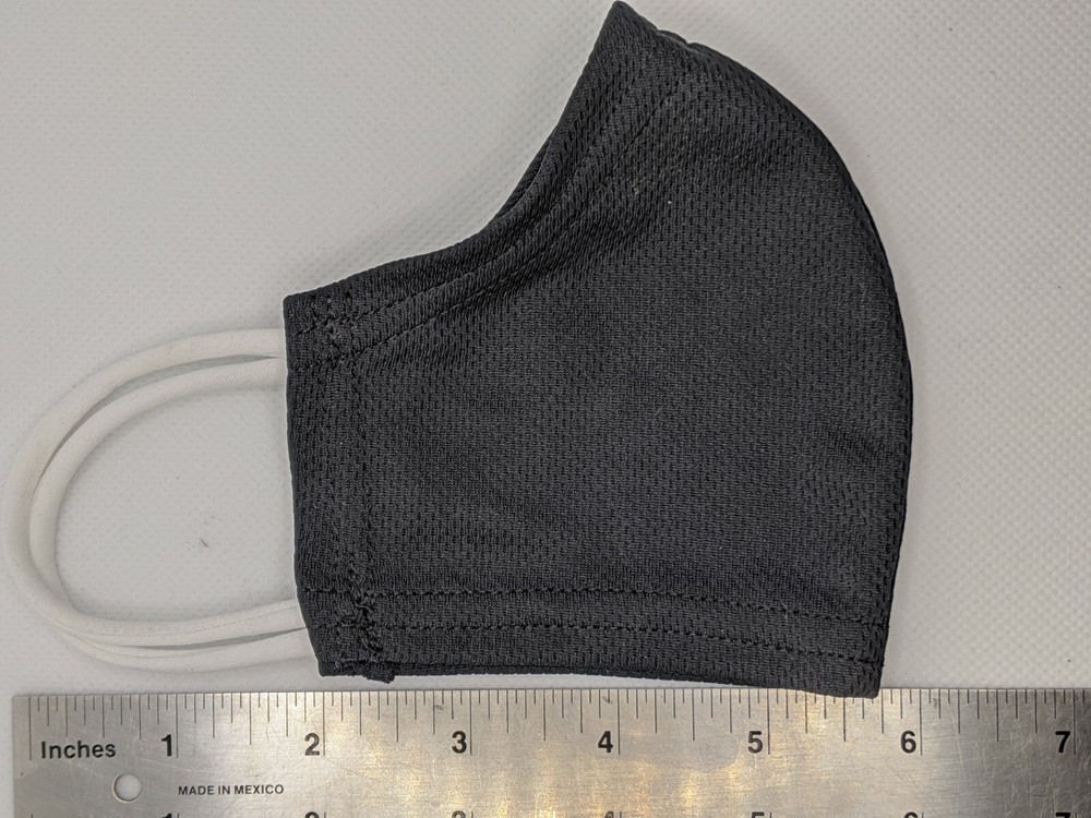 3 Washable Anti-Microbial Face Masks, Black, 100% Polyester, Single Layer, SMALL