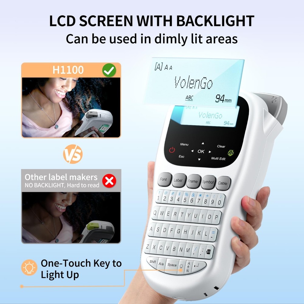 Label Maker Machine with Tape, Label Maker Waterproof Labels 12mm Laminated, ...