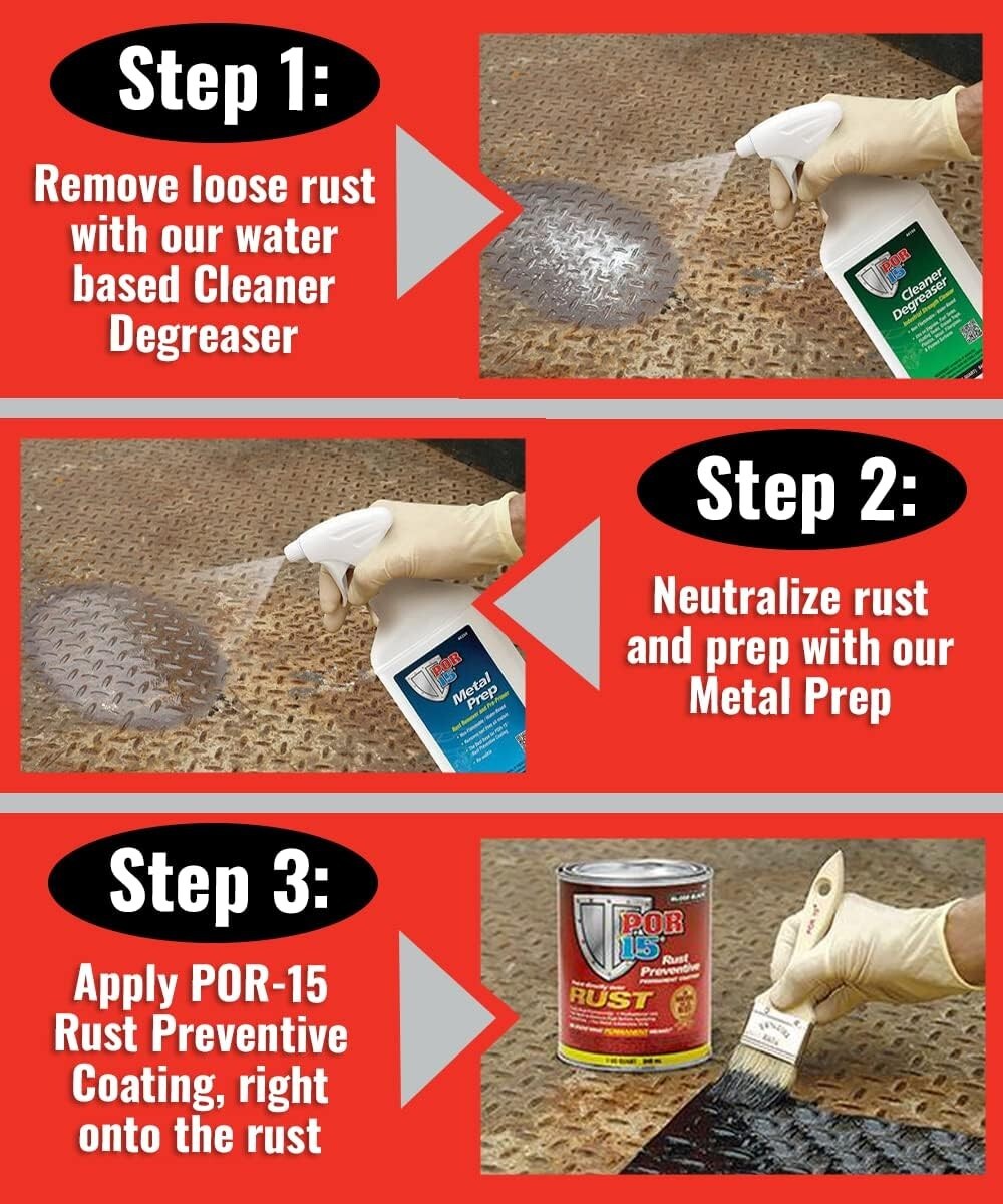 New POR-15 45404 Semi Gloss Black Rust Preventive Coating Quart, Free Shipping