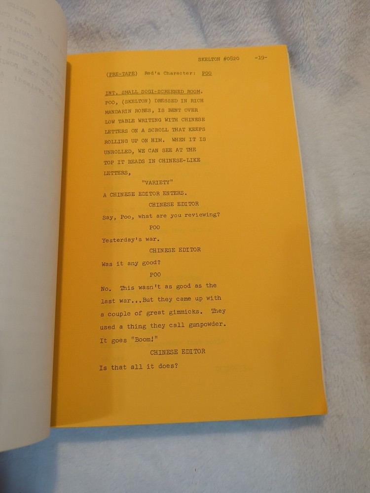 Rare Vintage Script For The Red Skeleton Hour 1969