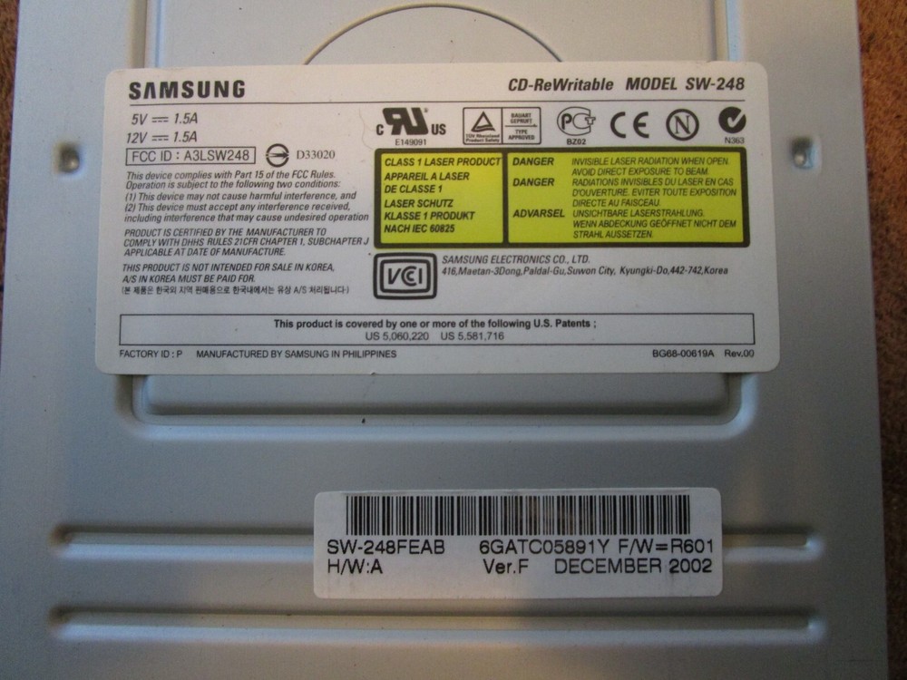 Samsung CD ReWritable Model SW-248
