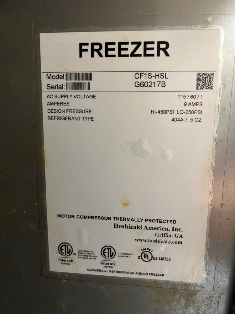 Hoshizaki CF1S-HSL Two-Door Freezer, Stack