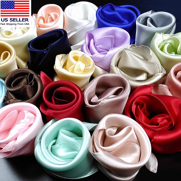 100% Pure Silk Solid Color Square Scarf Silk Hair Scarf 53cm/21'' Neck Scarf