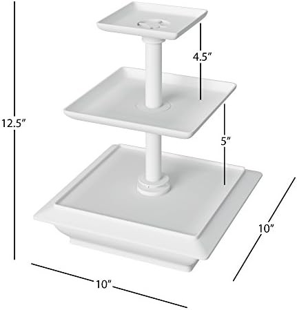 3 Tier Square Cupcake Display Stand White