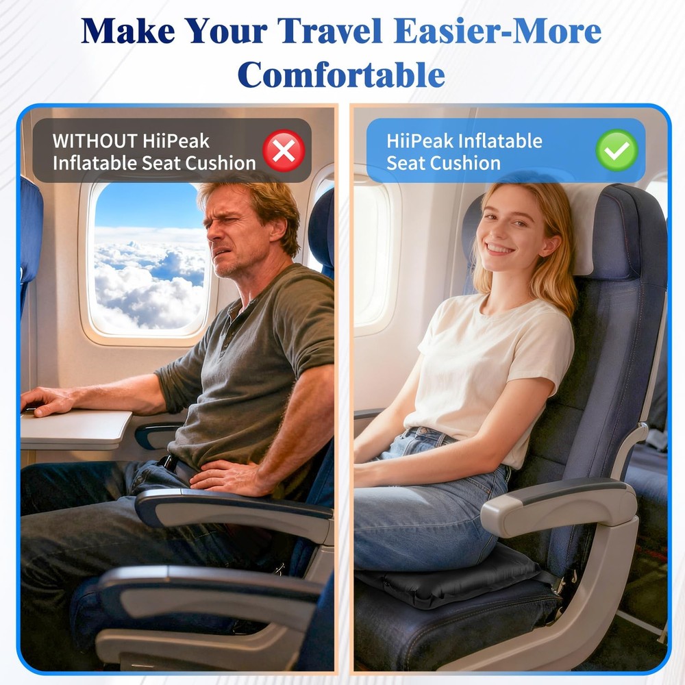 Inflatable Stadium Seat Cushion, Compact Hand Press Stadium Seats Pad Bleache...