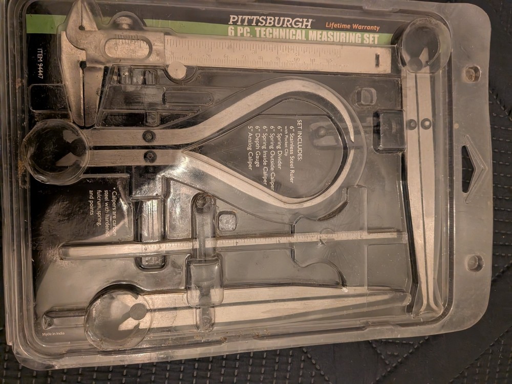 Pittsburgh 6 Pc. Technical Measuring Kit New In Plastic