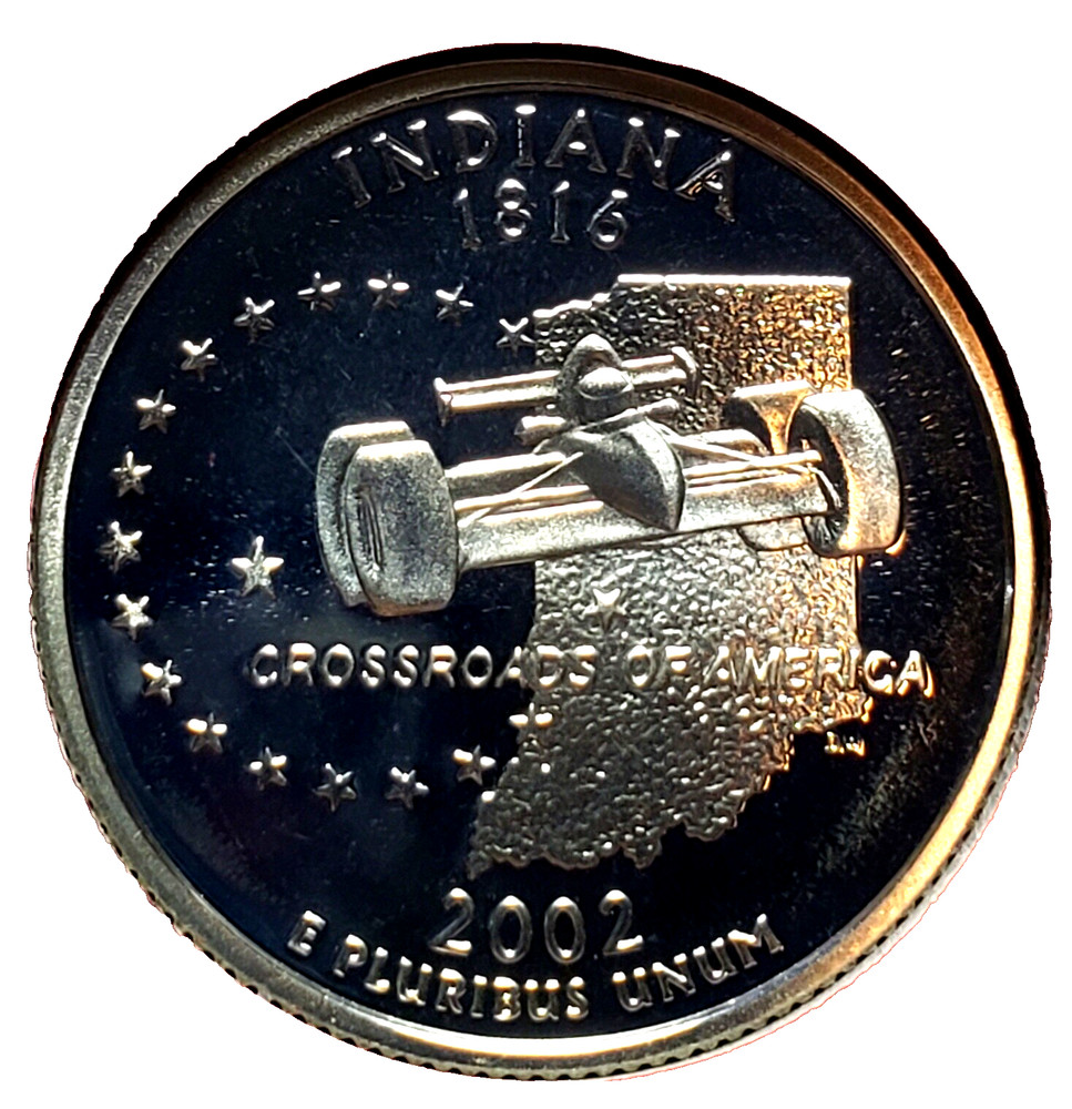 2002-S Gem Proof  Silver Indiana Washington State Quarter