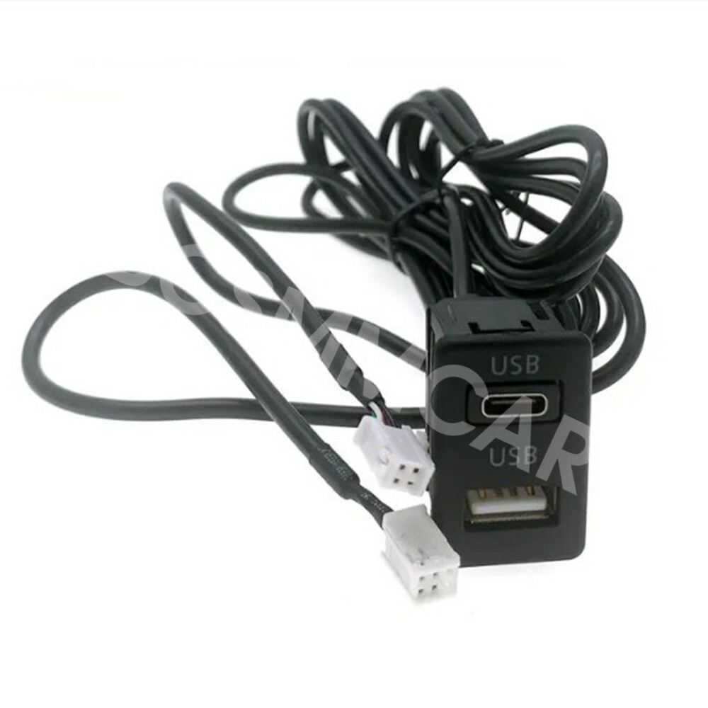 Dual USB Port Panel Interface Extension Cable 145cm For Car Android Navigation