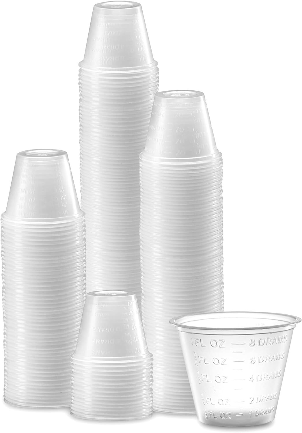 New Sleeve of 100 Medicine Cups Plastic Graduated 1 Oz 100/sleeve