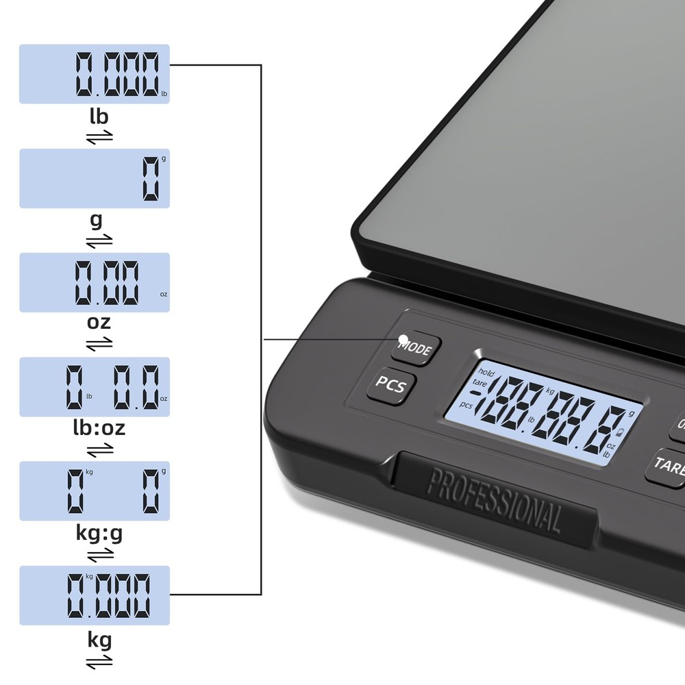 Shipping Scale 66lb Capacity, High Precision Digital Postal Scale with Large ...