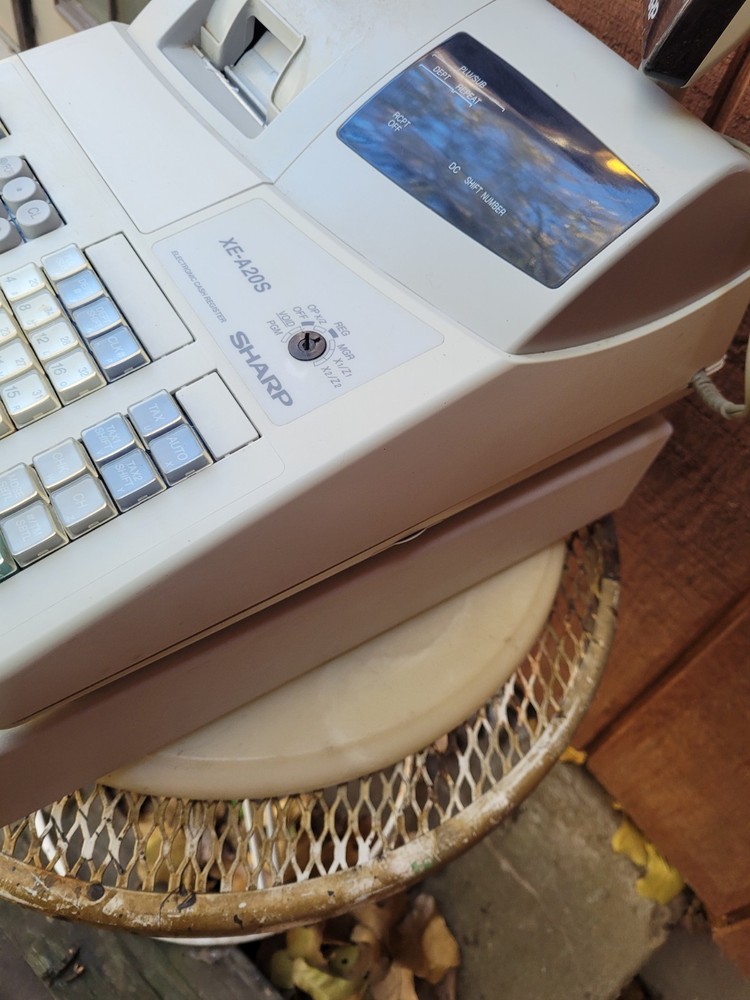 Sharp XE-A20S Cash Register W/O Key Read Description Untested As Is