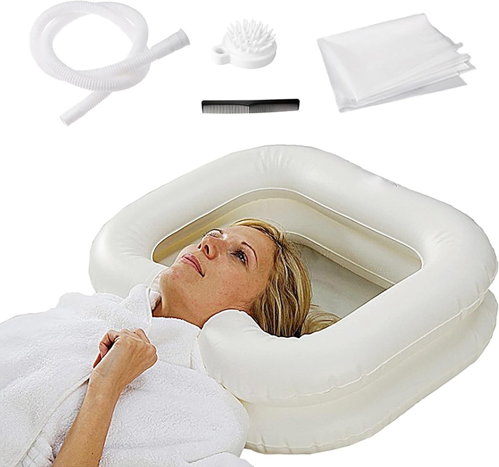 Inflatable Shampoo Basin for Bedside - Ideal for Bedridden & Mobility-Limited