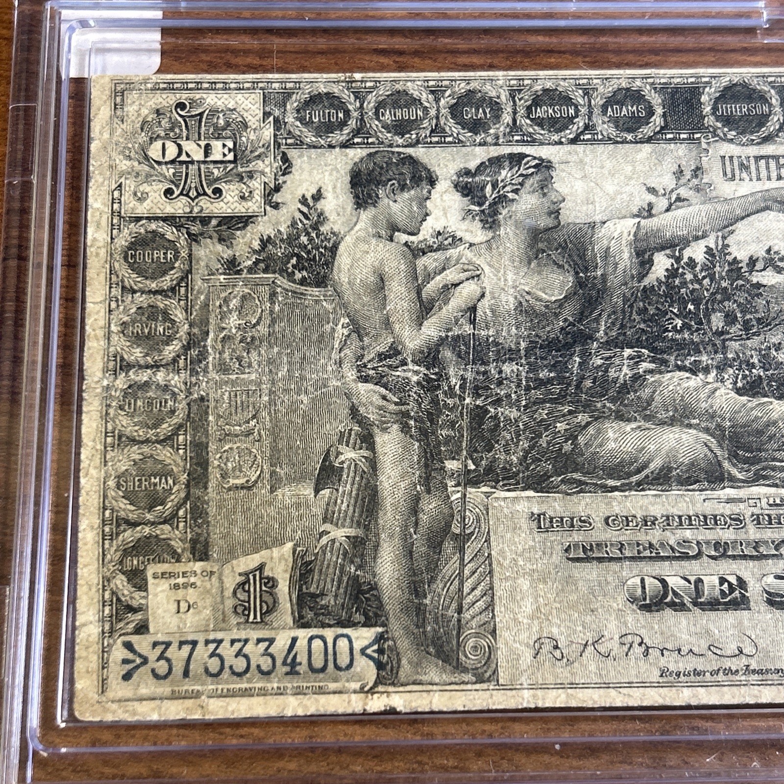 1896 $1 Educational Silver Certificate Well Circulated