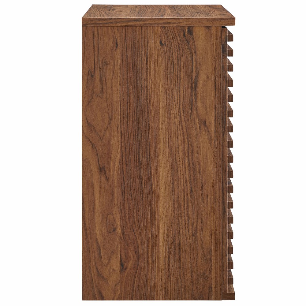 Render Wall Mounted Bathroom Cabinet in Walnut