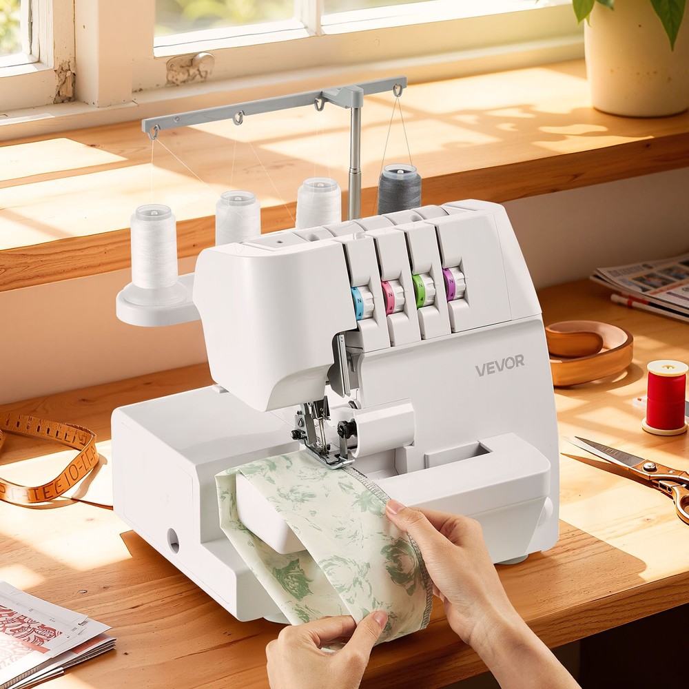 VEVOR Serger Sewing Machine Overlock Machine 1250 SPM 2-3-4 Thread Capability