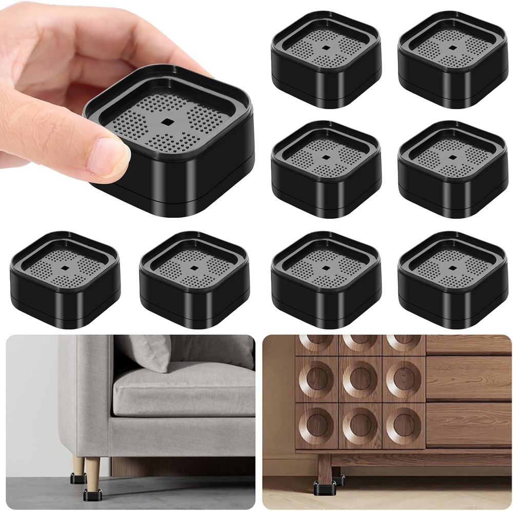 8 Pack Adjustable Furniture Risers Heavy Duty Stackable Bed Table Sofa Lifts