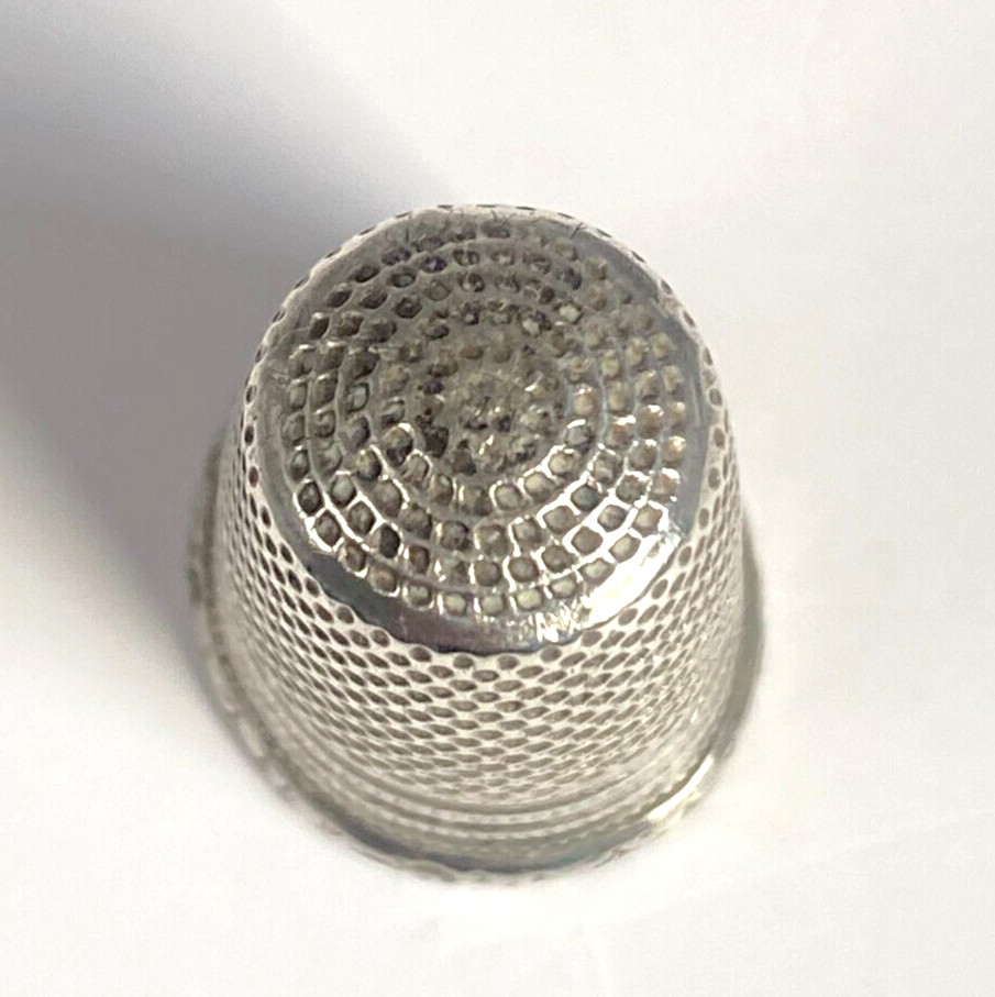 Antique 2x c1910 Solid Silver Thimbles One by U.S.A Simon Brothers & Other