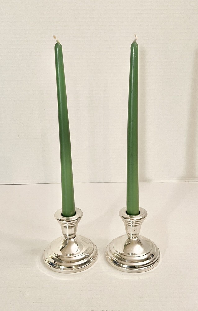 Silver Plated Candlesticks - F.B. Rogers - Shiny Vintage Candle Holders - 3.5”