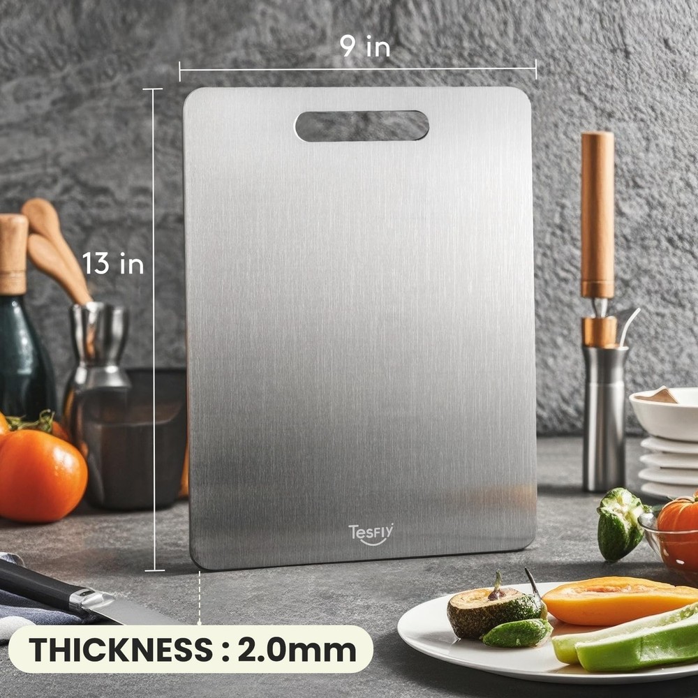 2 Pack Titanium Cutting Board - 100% Pure Titanium Cutting Boards For Kitchen...