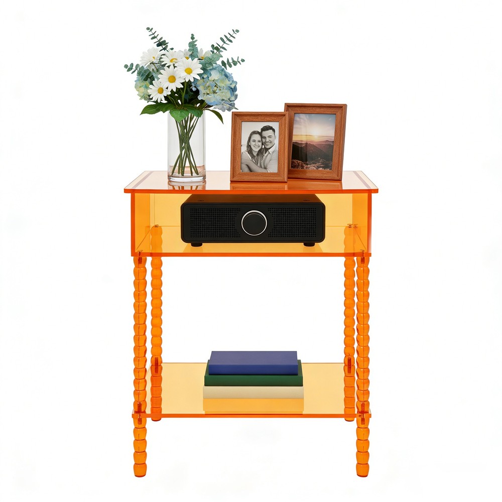Acrylic End Table Side Table With Storage Couch Table Bedside Table For Dorm