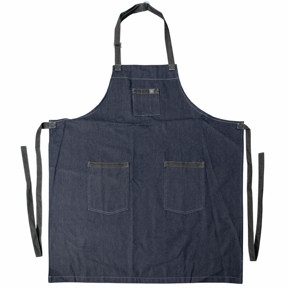 Chef Code 34" Denim Bib Apron with 3 Pockets CC531DNM