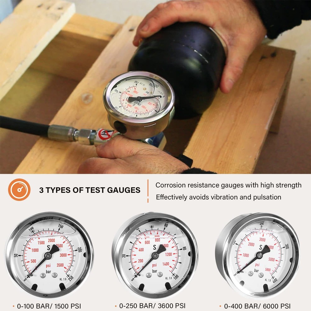 GK-01 Hydraulic Nitrogen Accumulator Nitrogen Pressure Test Kit Tools with Case