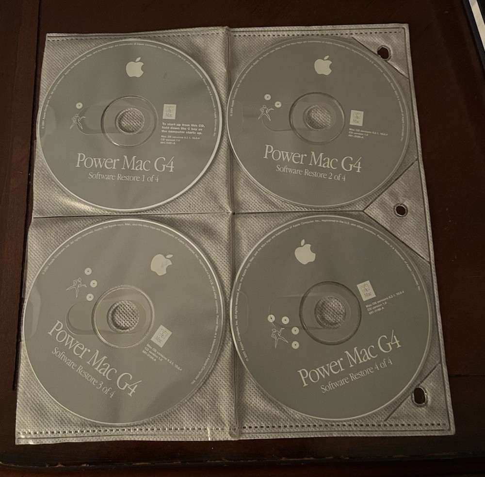 Apple Power Mac G4 Software Restore 1-4 Version 9.2.1, 10.1 CD Version 1.0
