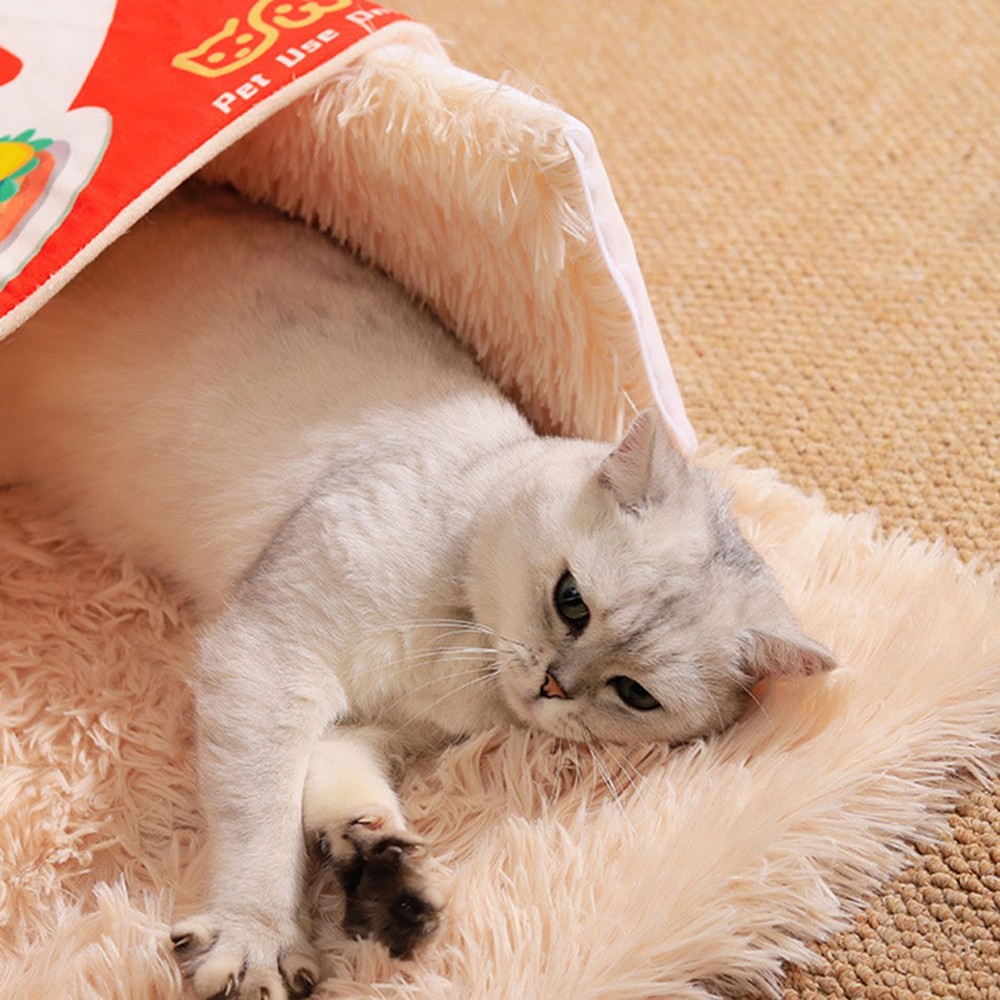 Snack Box Cat Bed Cartoon Rectangular Fully Enclosed Four Season Universal