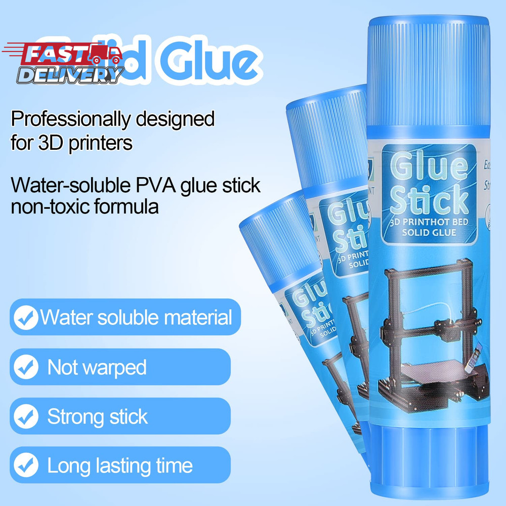 Outus 6 Pack 3D Printer Glue Sticks for Hot Bed PVP 3D Printer Adhesive Solid Gl