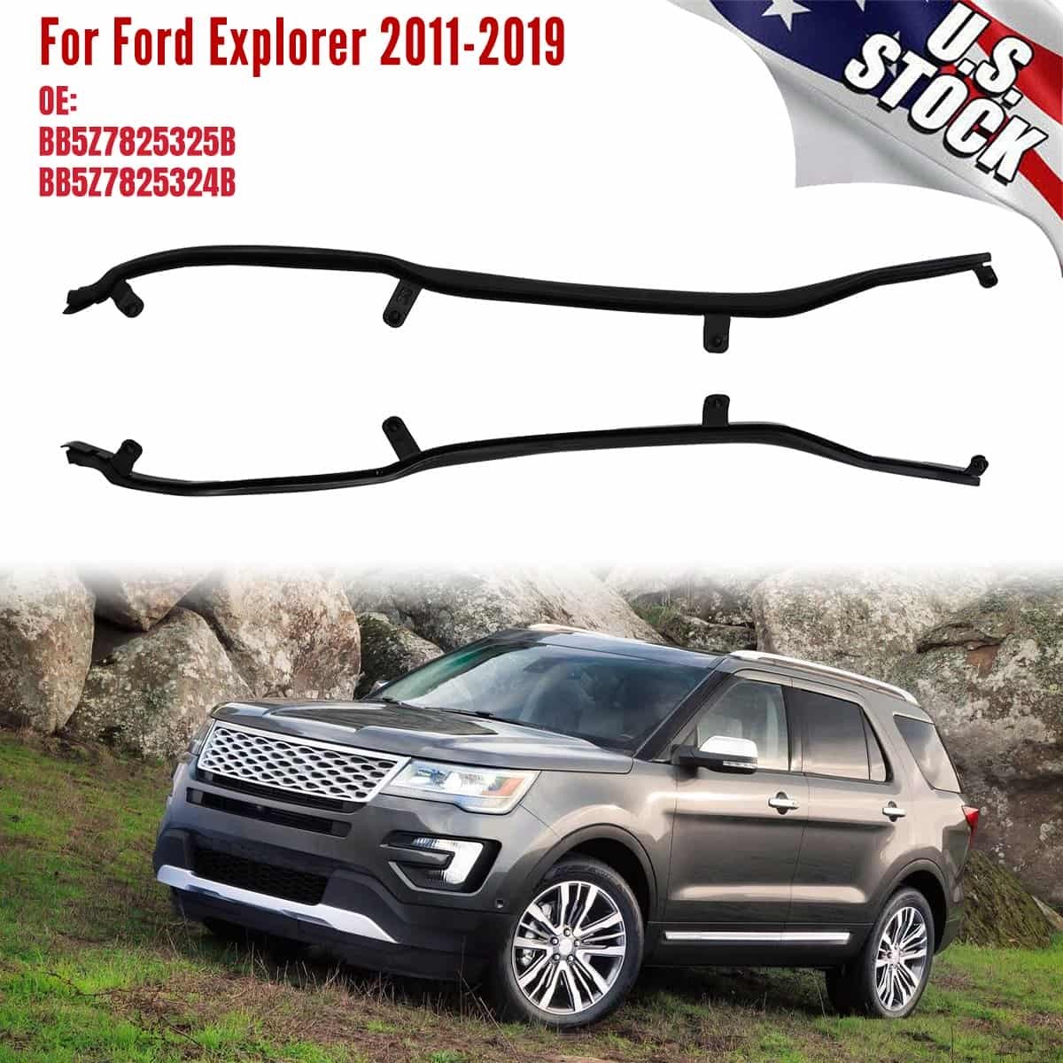 2x Front Edge of Rear Door Weatherstrip Seal LH & RH For Ford Explorer 2011-2019