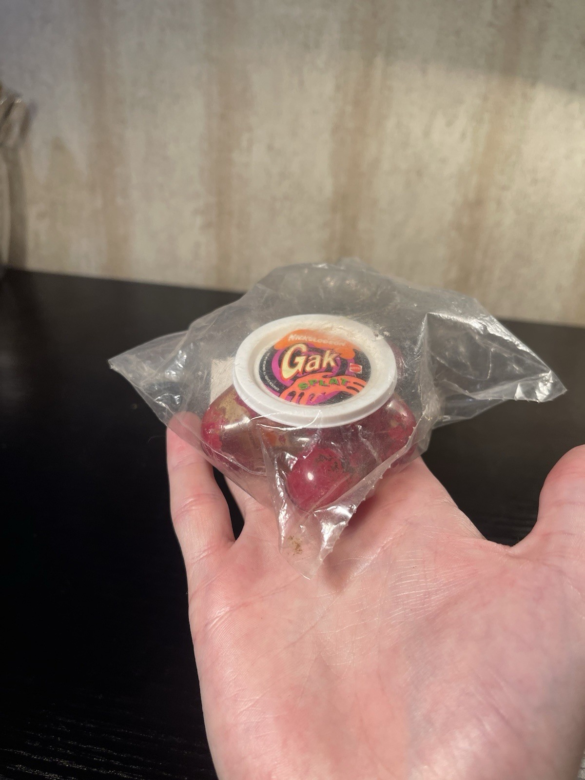 VINTAGE NICKELODEON GAK SPLAT Purple 90'S DRIED ORIGINAL PACKAGE RIPPED PLASTIC