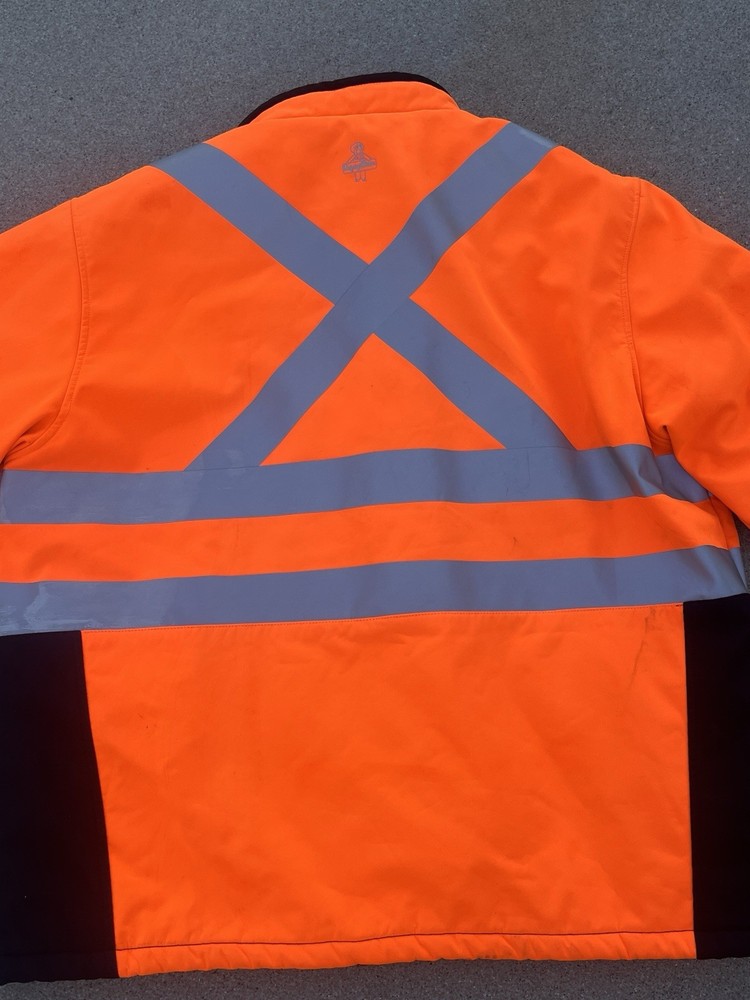 RefrigiWear HiVis Insulated Softshell Jacket High-Visibility Work Coat Orange
