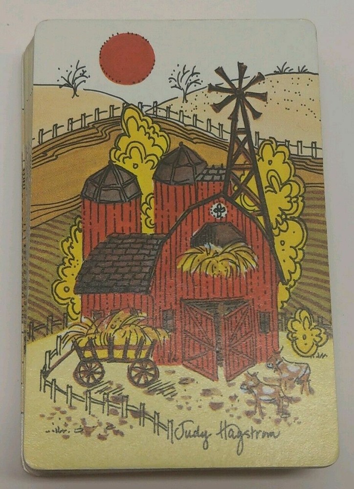EUC Judy Hagstrom Playing Cards Complete Deck Farm Barn