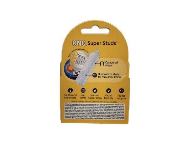 One Super Studs Condoms - Premium Latex - 3 count