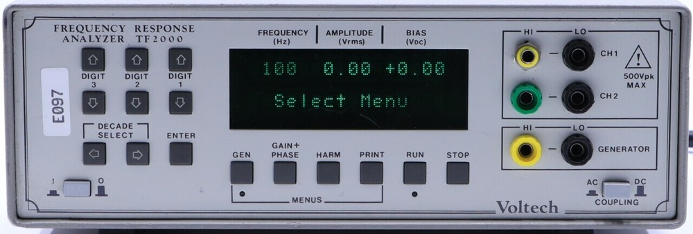VOLTECH TF2000 FREQUENCY RESPONCE ANALYZER