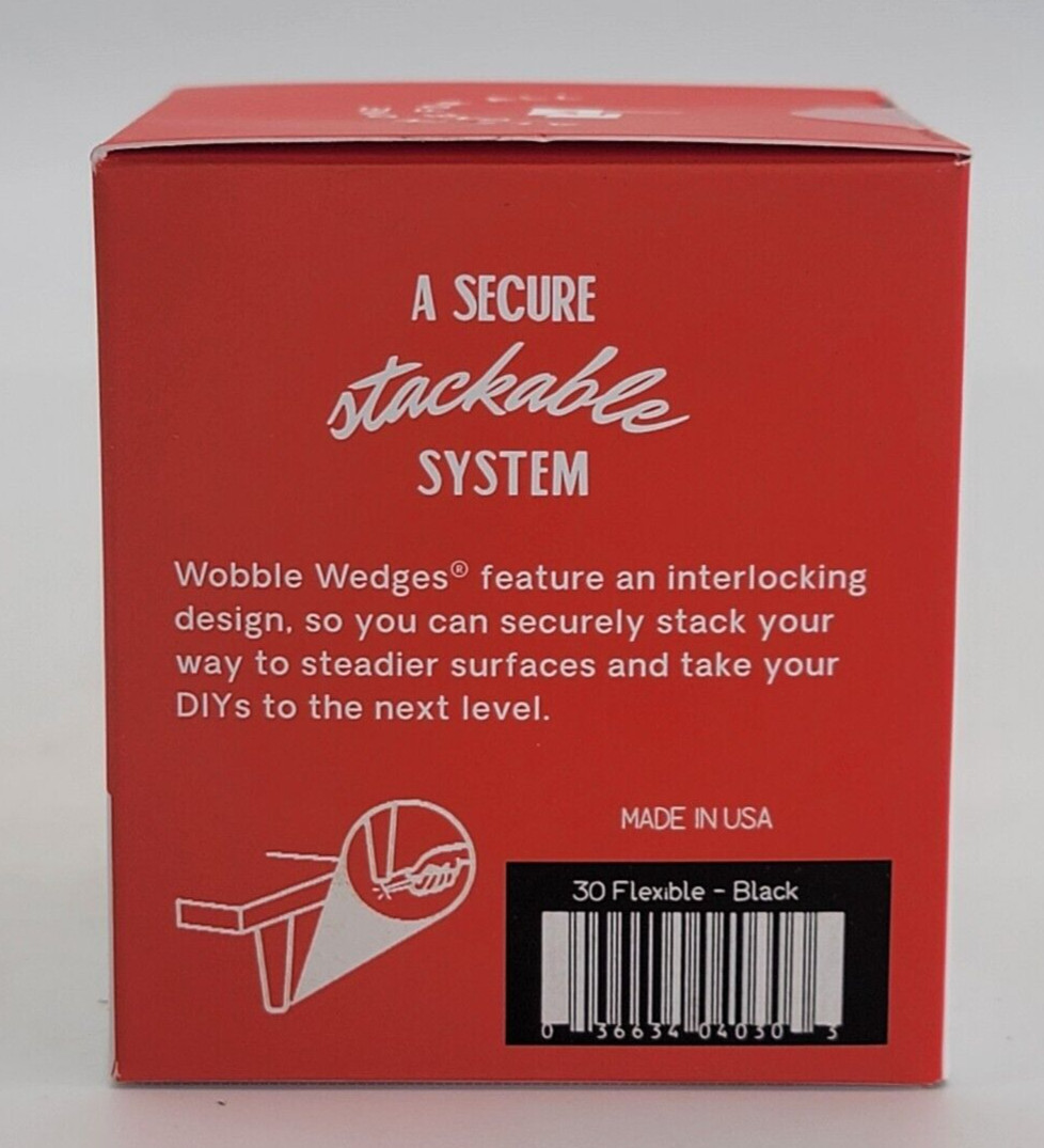 (30 Pack) Wobble Wedge Tapered Black Flexible Soft Multi-Use Wedge Stabilizer