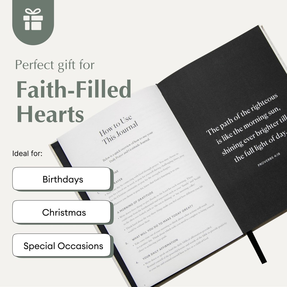 Christian Daily Prayer & Gratitude Journal, Faith Based Daily Planner, Biblic...