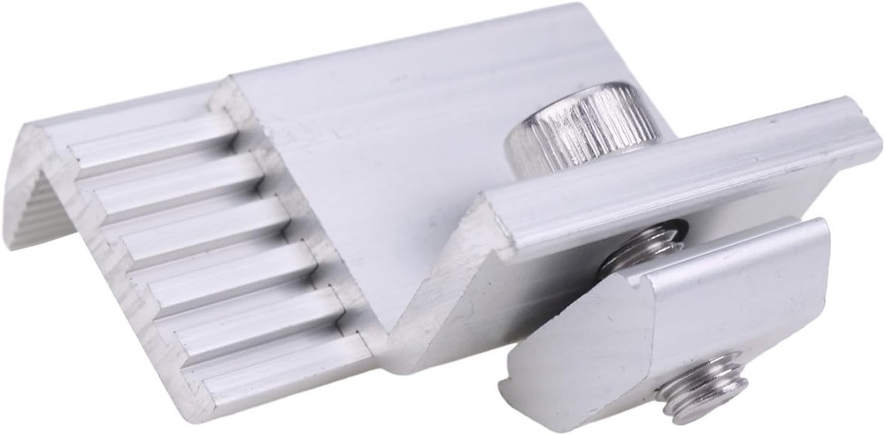 AIVWUMOT Adjustable Solar End Clamp T Shaped Panel Mount Bracket Silver