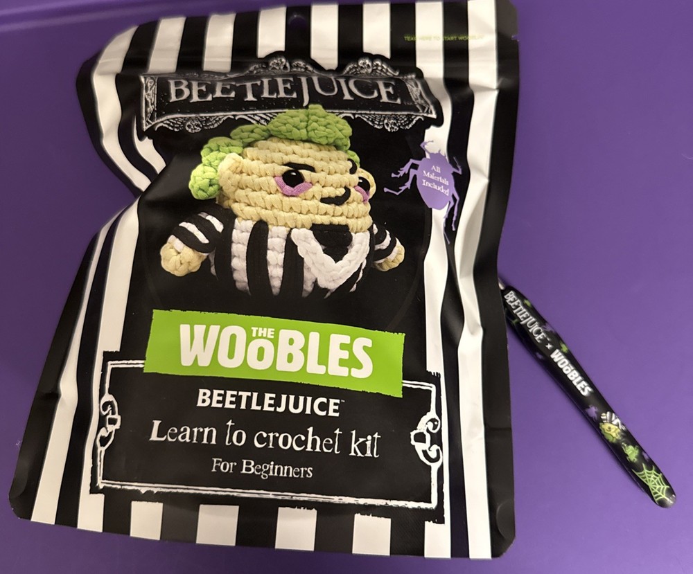 The Woobles Beetlejuice Crochet Kit for Beginners Includes Special Hook Complete