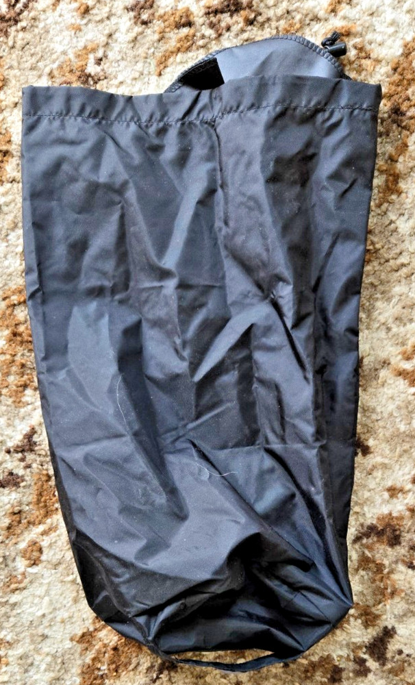 REI stuff sack. waterproof nylon, end flap and drawstring w/toggle closure