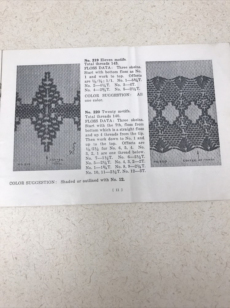 Vintage Huck Towel Patterns 1937 stitch Instructions booklet